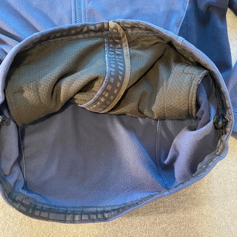 The North Face Mens Blue Full Zip Fleece Jacket AXE8 Mock Neck Large S06